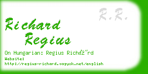 richard regius business card